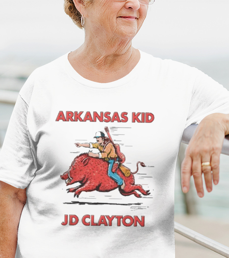 JD Clayton Arkansas Kid Riding Wild Hog Tour T-Shirt