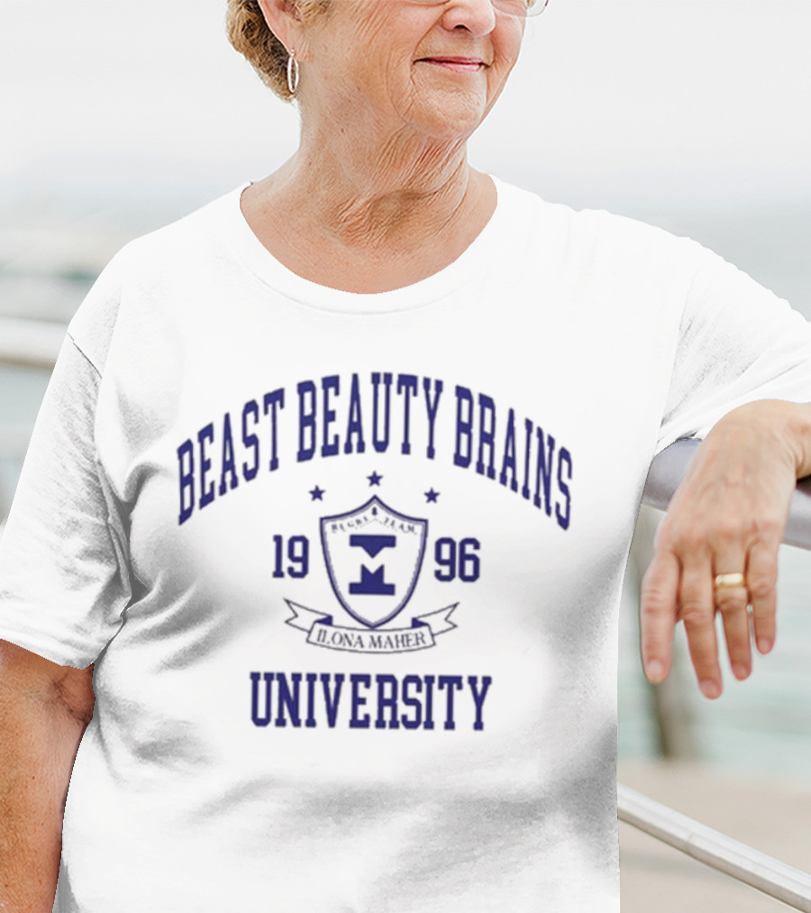 Beast Beauty Brains Ilona Maher 1996 University Crest T-Shirt