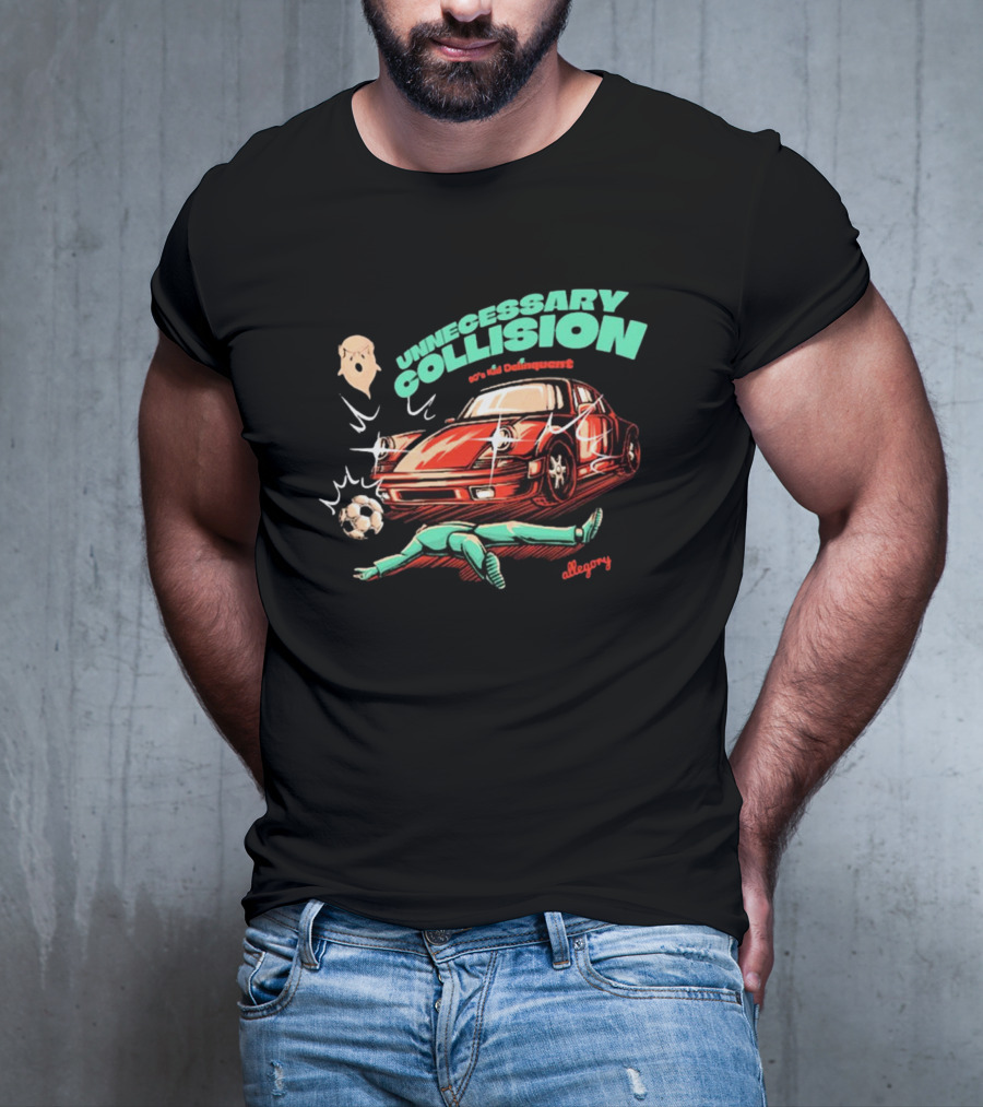 Unnecessary Collision Allegory 90’s Delinquent Soccer Crash T-Shirt