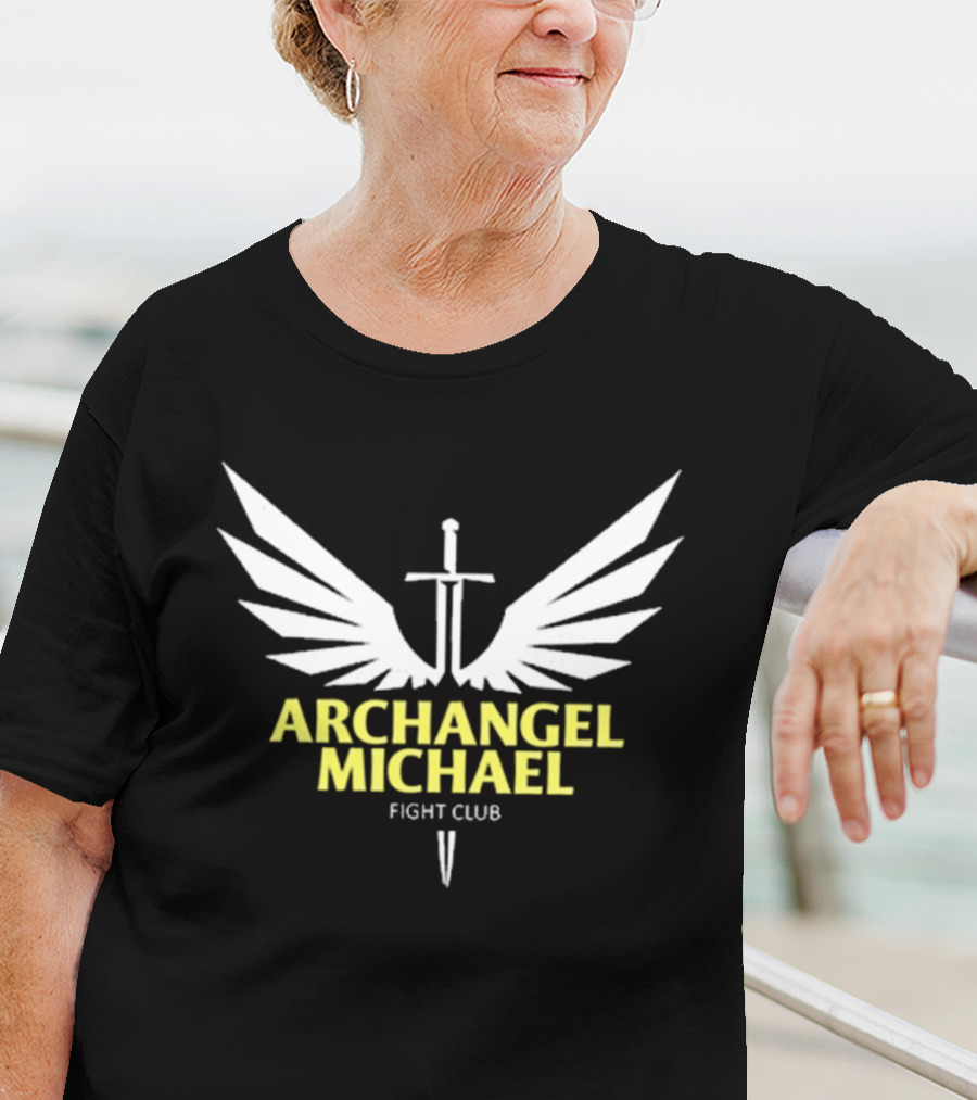 Archangel Michael Sword Wings Emblem Fight Club T-Shirt
