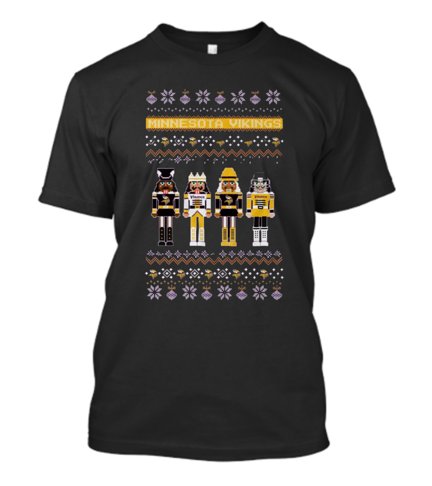 Minnesota Vikings NFL Ugly Christmas Sweater Nutcracker Holiday T-Shirt