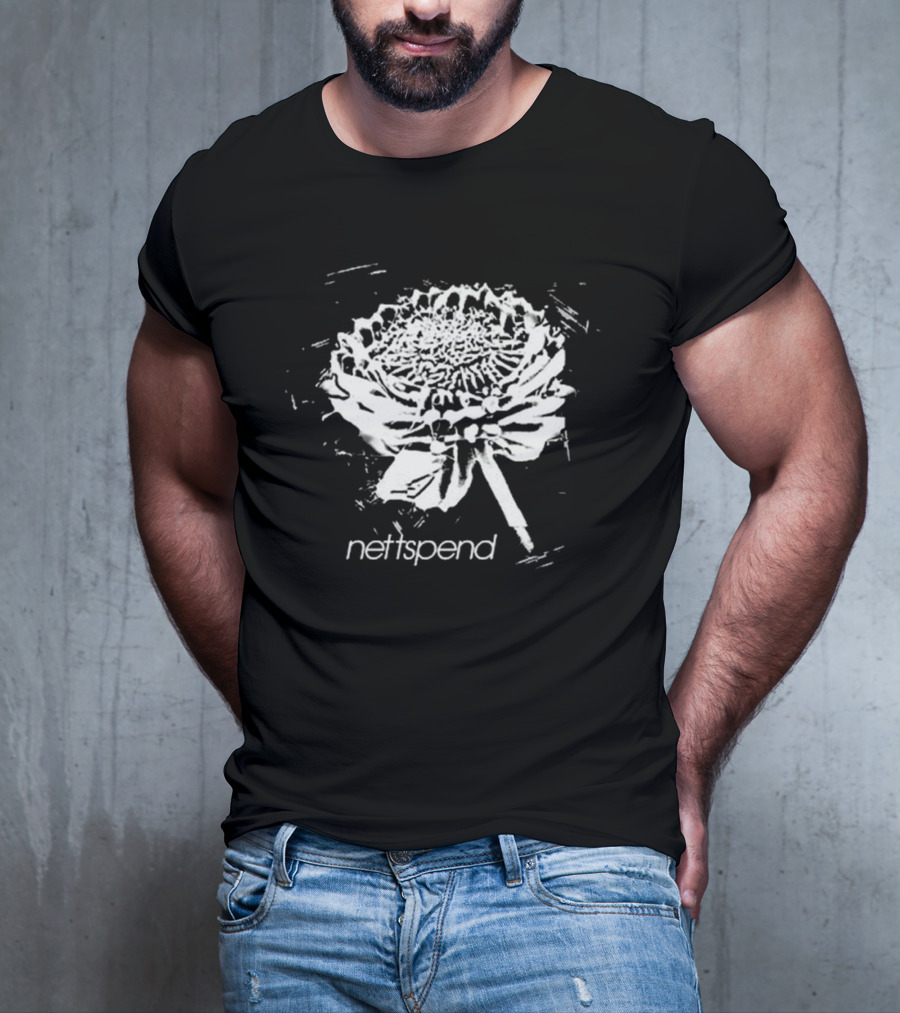Nettspend Black And White Flower Artwork BAFK T-Shirt