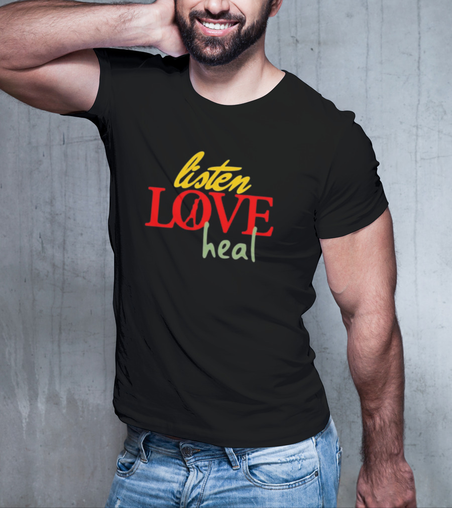 Devale Ellis Listen Love Heal New Peace Symbol In O T-Shirt