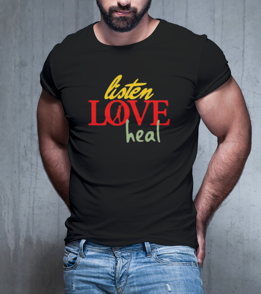 Devale Ellis Listen Love Heal New Peace Symbol In O T-Shirt