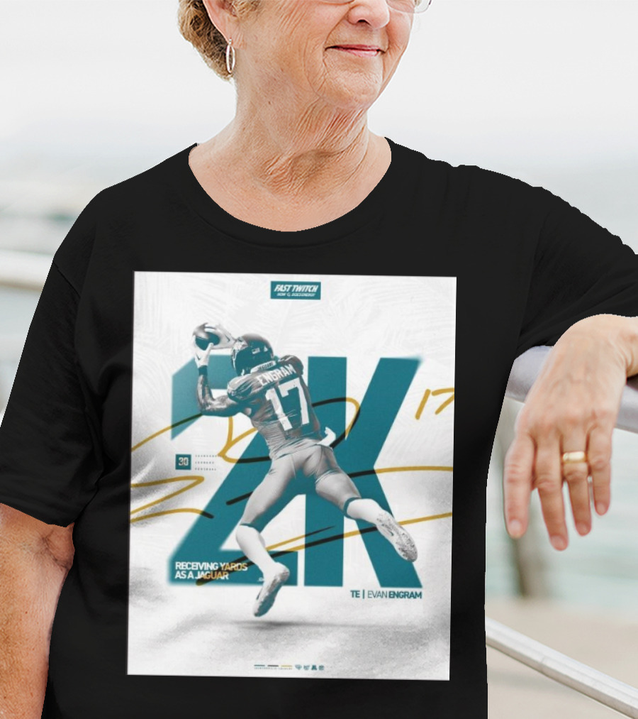 Jacksonville Jaguars TE Evan Engram 2K Receiving Yards As A Jaguar T-Shirt