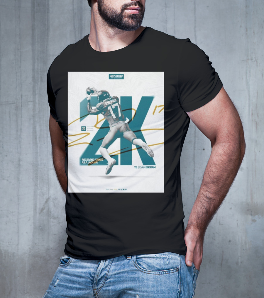Jacksonville Jaguars TE Evan Engram 2K Receiving Yards As A Jaguar T-Shirt