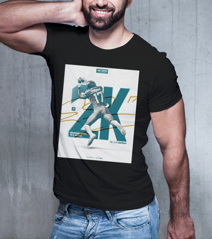 Jacksonville Jaguars TE Evan Engram 2K Receiving Yards As A Jaguar T-Shirt