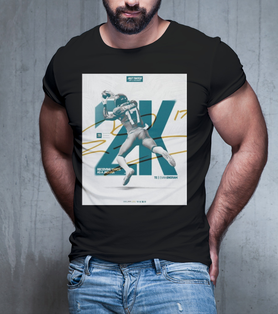 Jacksonville Jaguars TE Evan Engram 2K Receiving Yards As A Jaguar T-Shirt