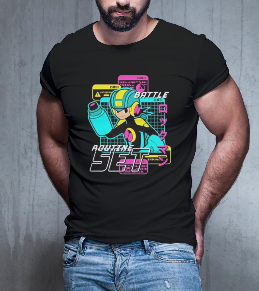 Mega Man EXE Battle Routine Set Virus EXE Control T-Shirt
