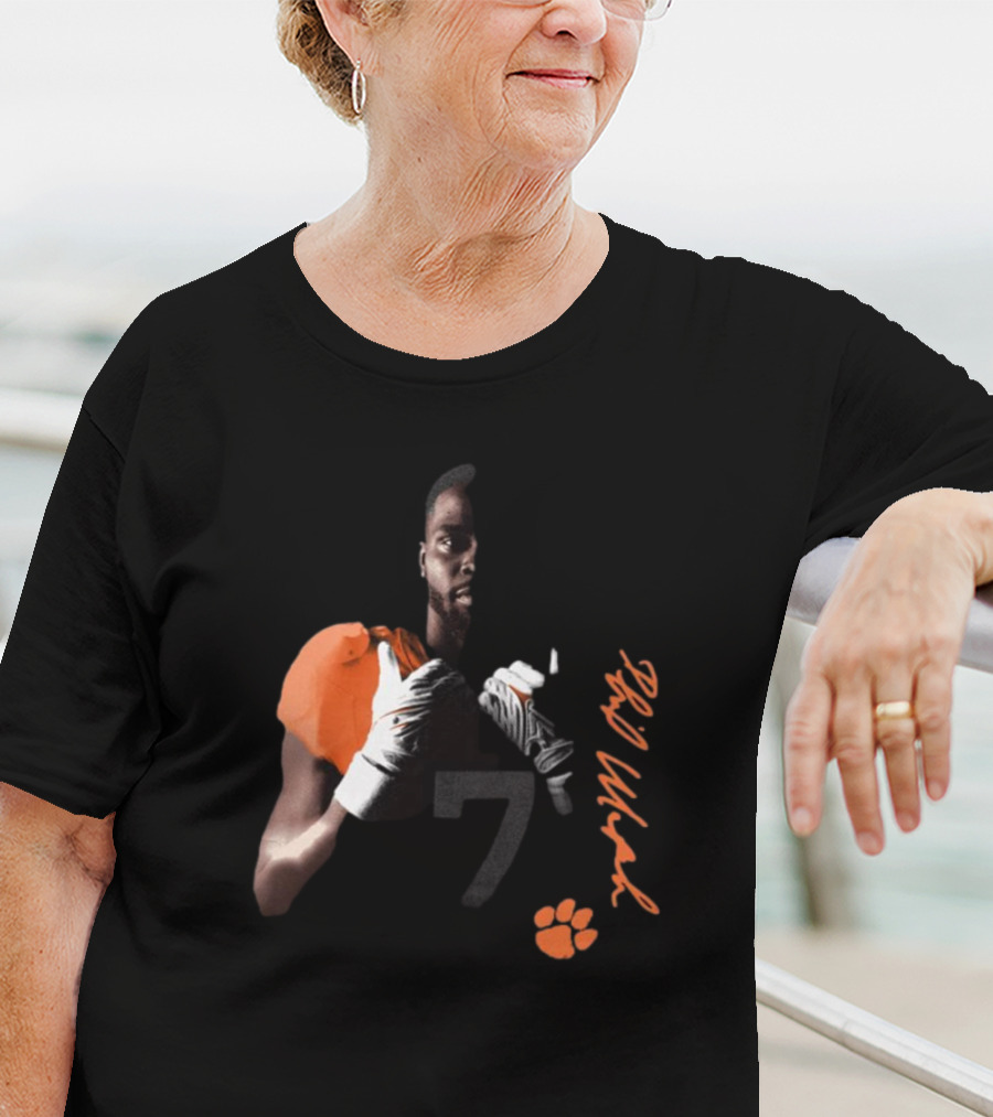 Phil Mafah Clemson Tigers Football Number 7 Signature T-Shirt