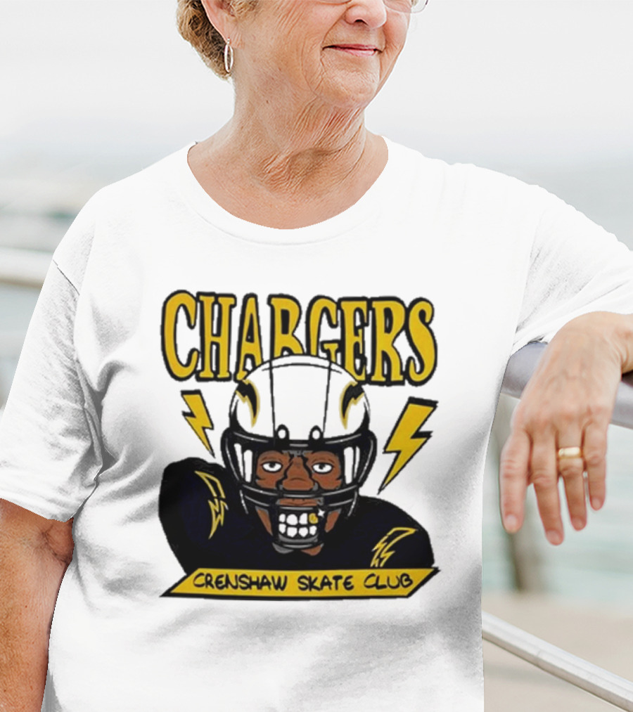 Los Angeles Chargers Crenshaw Skate Club Cartoon Collaboration T-Shirt