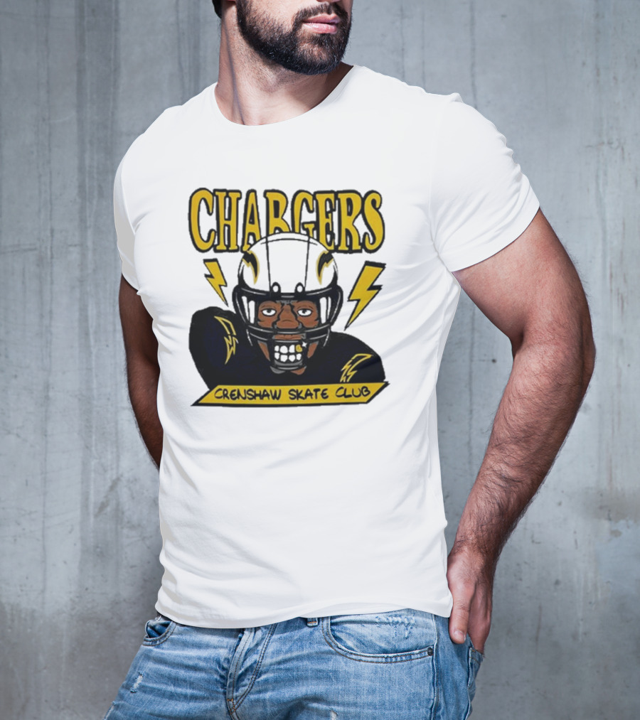 Los Angeles Chargers Crenshaw Skate Club Cartoon Collaboration T-Shirt