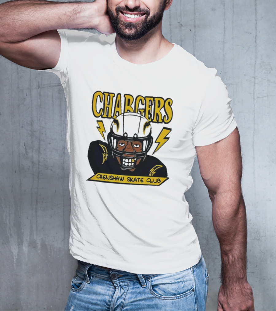 Los Angeles Chargers Crenshaw Skate Club Cartoon Collaboration T-Shirt