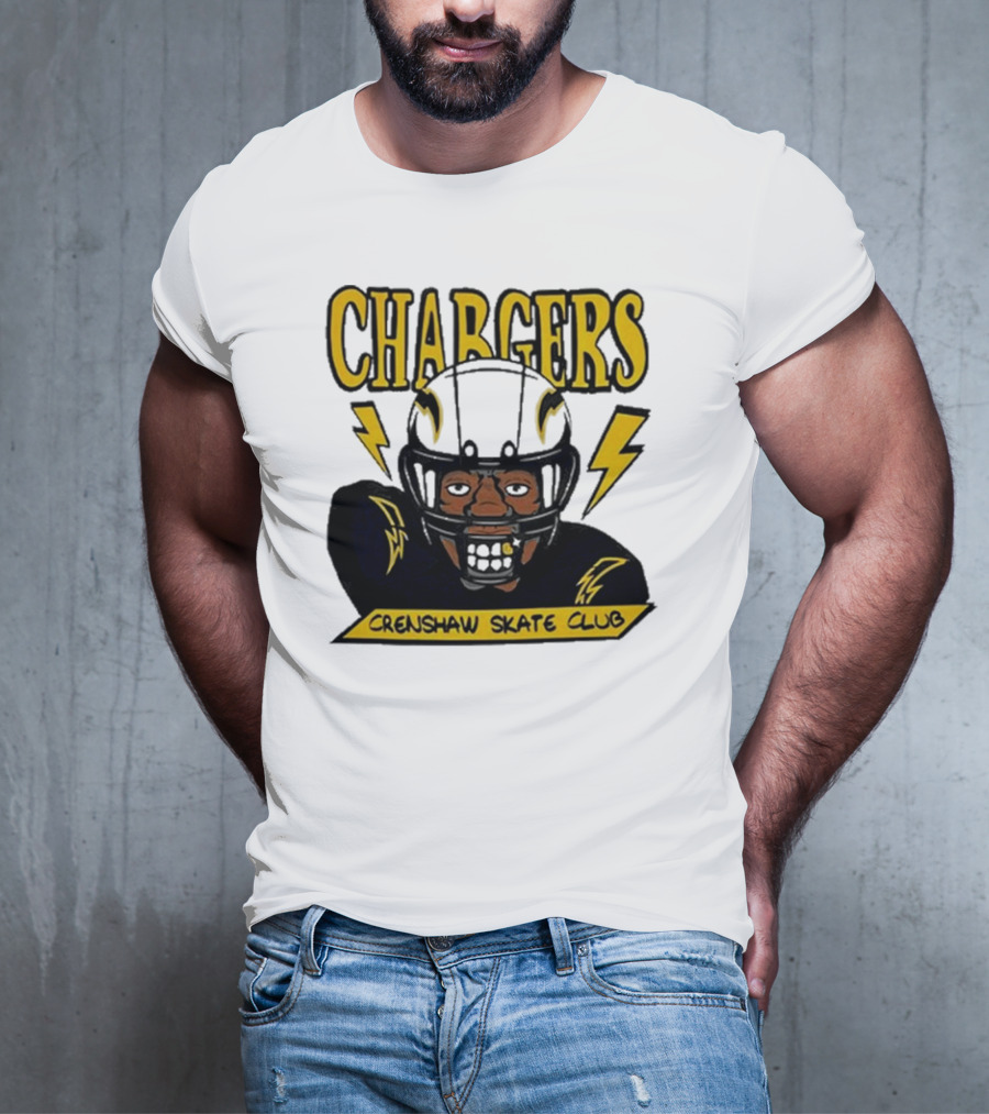 Los Angeles Chargers Crenshaw Skate Club Cartoon Collaboration T-Shirt