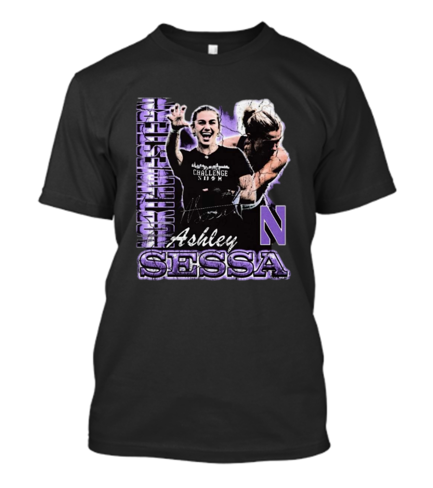 Ashley Sessa Northwestern Challenge 90s Retro Signature N T-Shirt