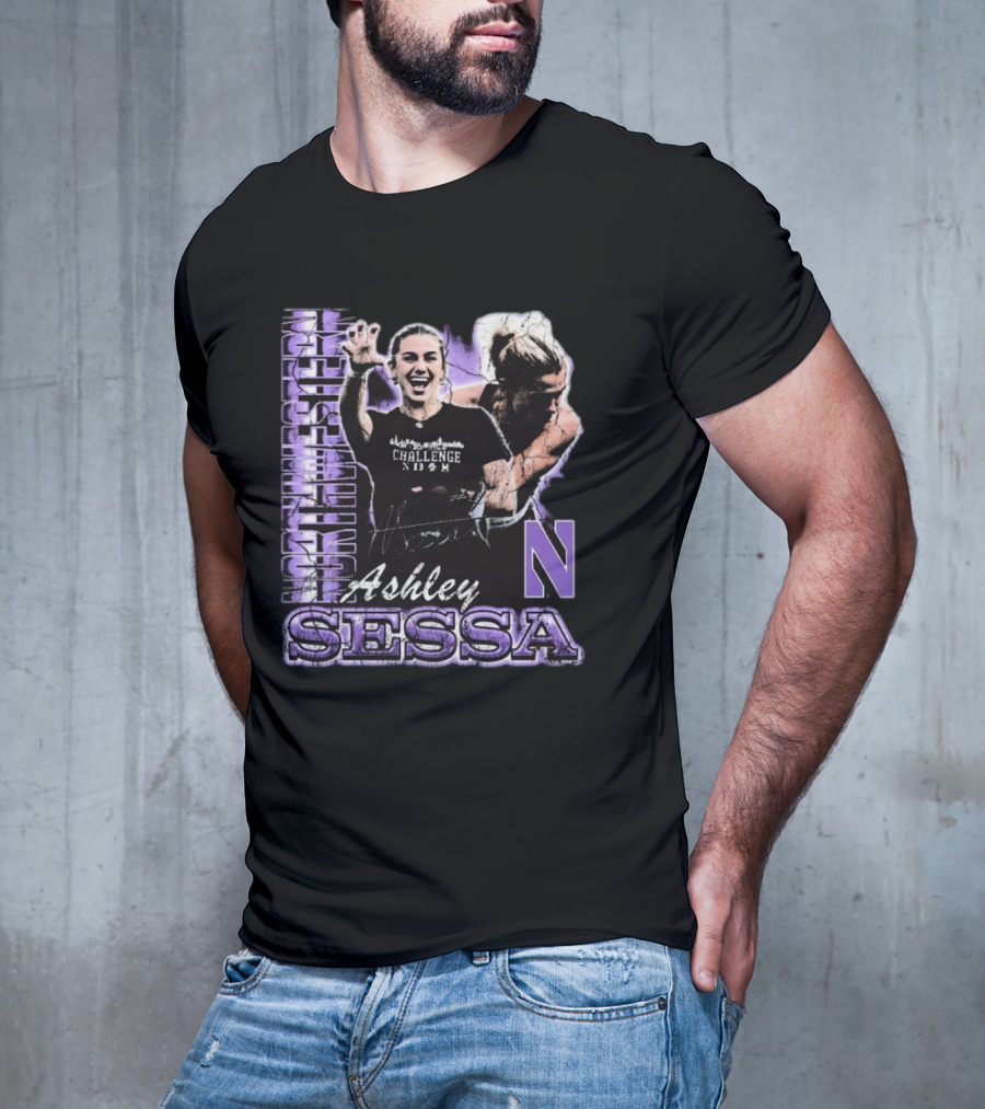 Ashley Sessa Northwestern Challenge 90s Retro Signature N T-Shirt