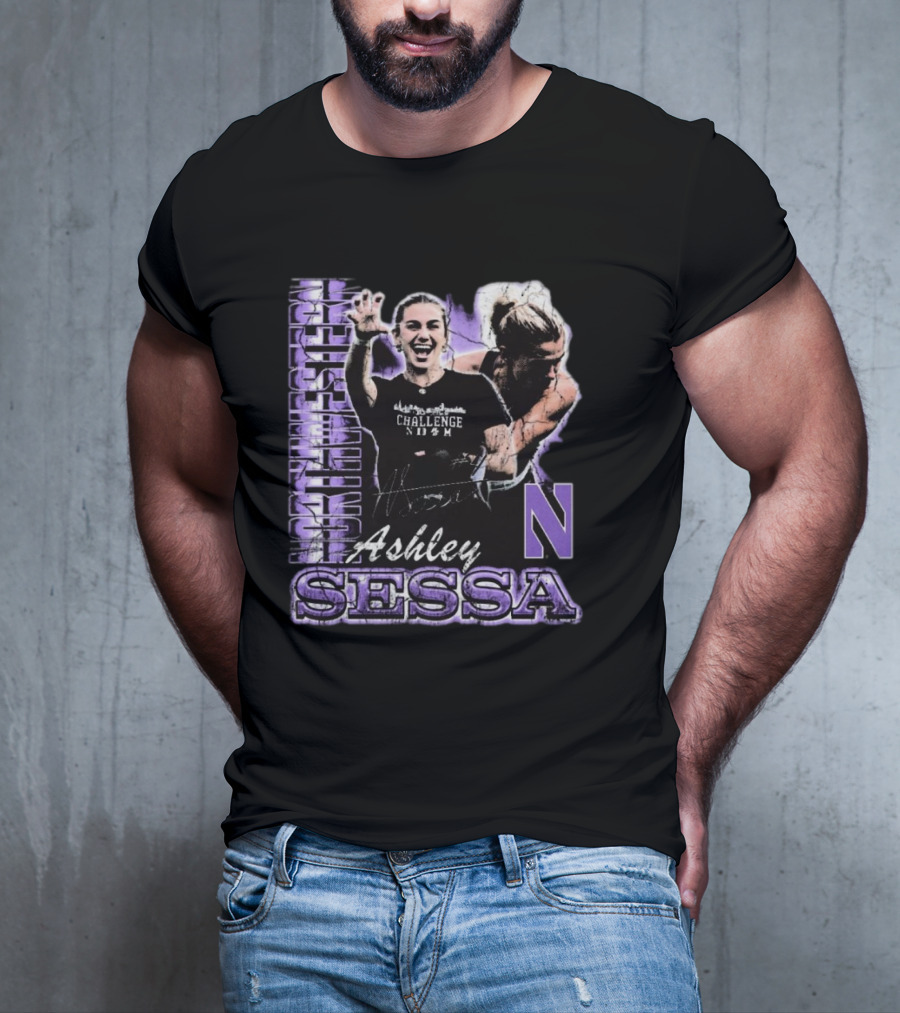 Ashley Sessa Northwestern Challenge 90s Retro Signature N T-Shirt