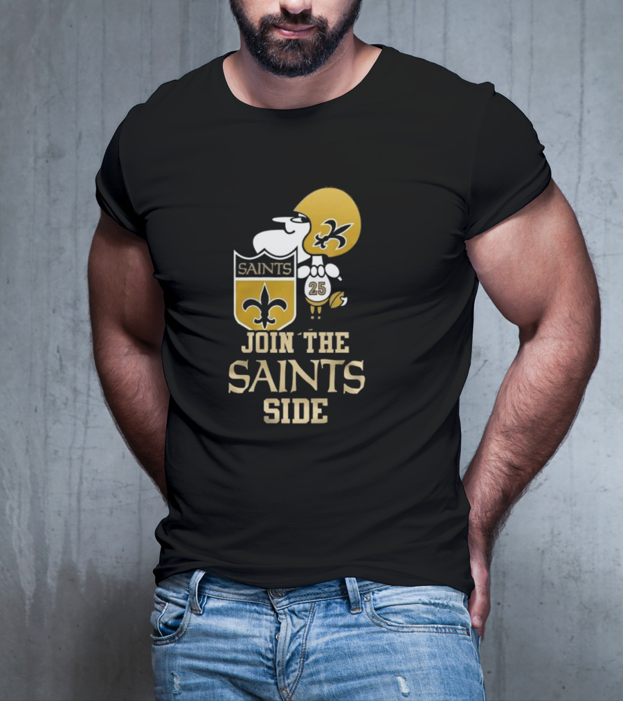 New Orleans Saints Snoopy 25 Join The Saints Side T-Shirt