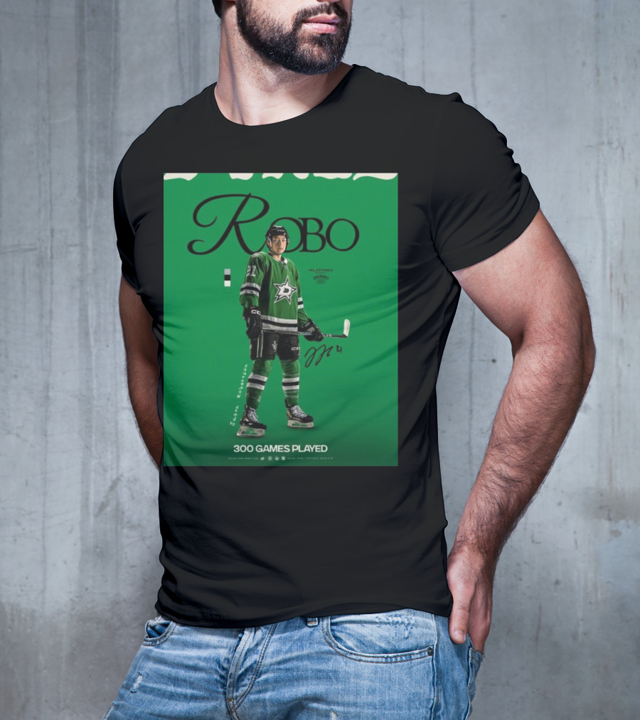 Dallas Stars Robo Jason Robertson 300 Games Played NHL T-Shirt
