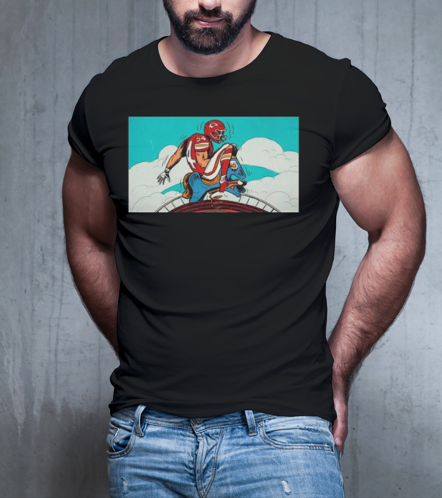 Kansas City Chiefs Vs. Denver Broncos Game-Day Matchup Sky Battle T-Shirt