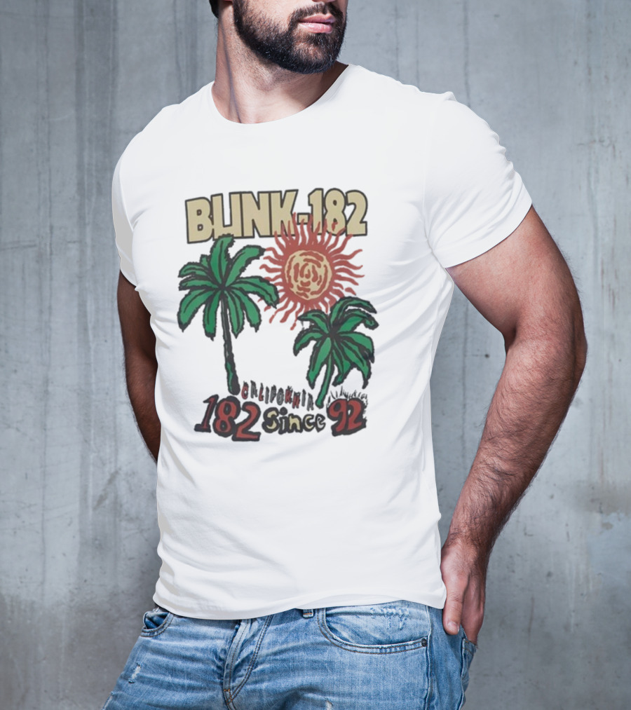Blink-182 California 182 Since 92 Sun Palm Trees T-Shirt