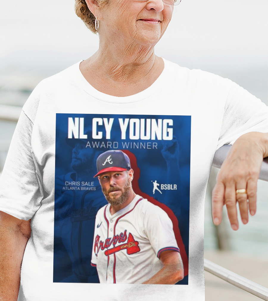 NL Cy Young Award Winner Chris Sale Atlanta Braves BSBLR T-Shirt