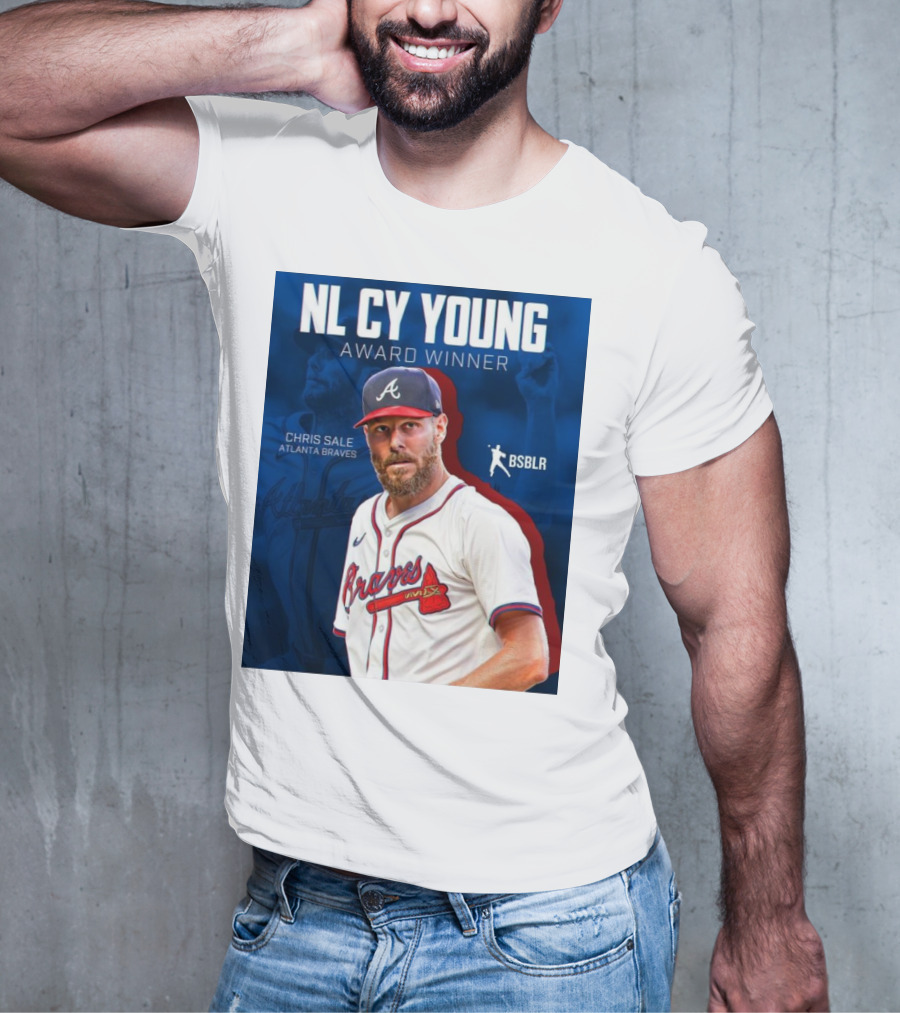 NL Cy Young Award Winner Chris Sale Atlanta Braves BSBLR T-Shirt