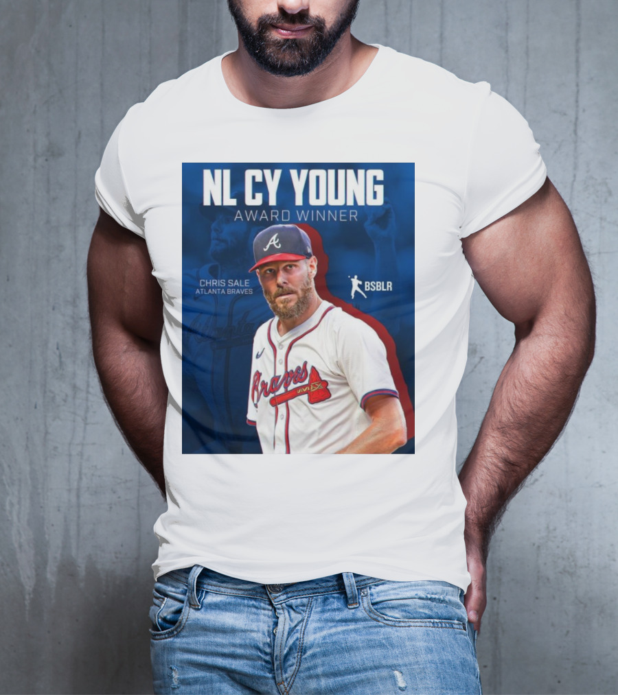 NL Cy Young Award Winner Chris Sale Atlanta Braves BSBLR T-Shirt