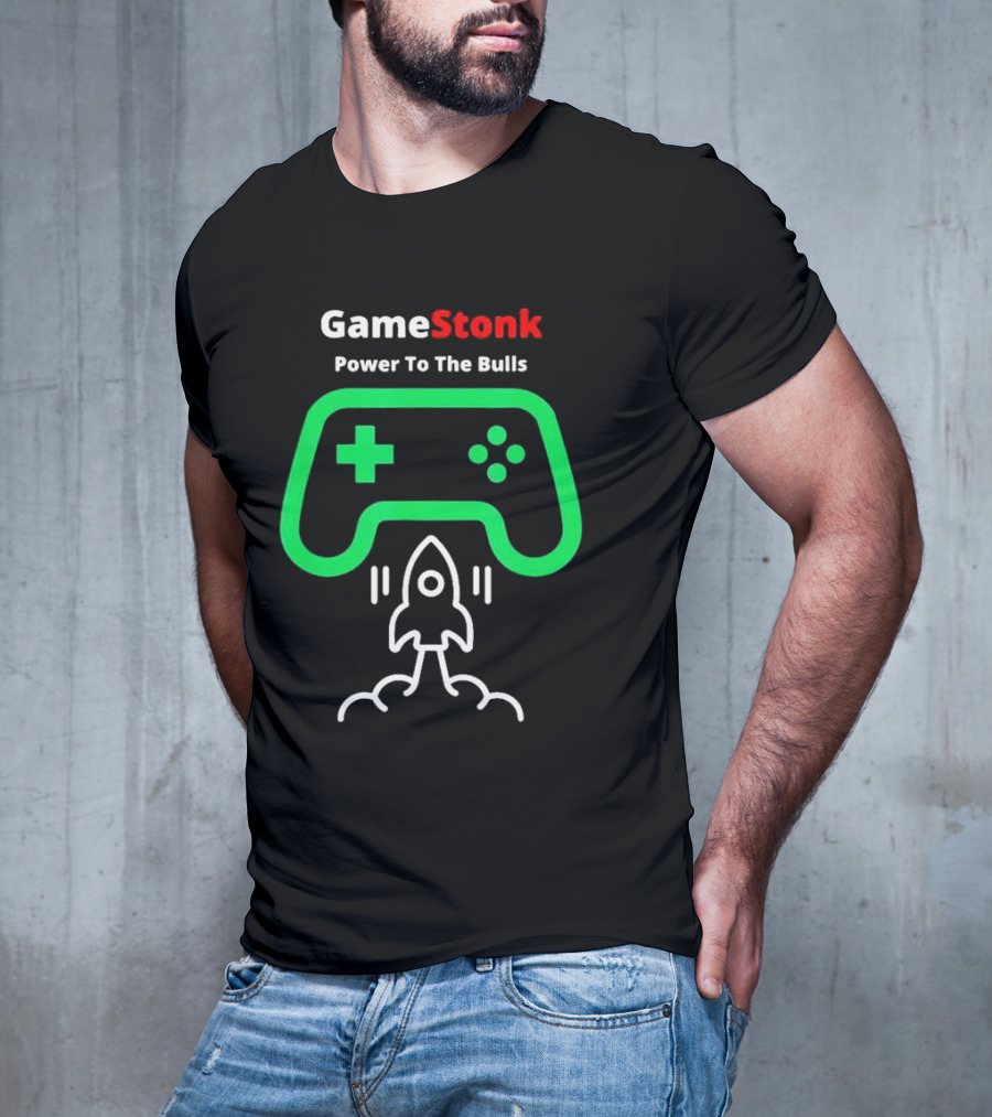 GameStonk Power To The Bulls Hedge Fund Destroyer Wall Street Bets Rocket Controller Classic T-Shirt