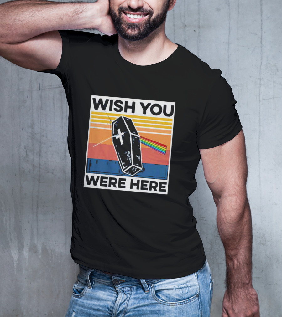 Coffin Wish You Were Here Vintage Rainbow Prism T-Shirt