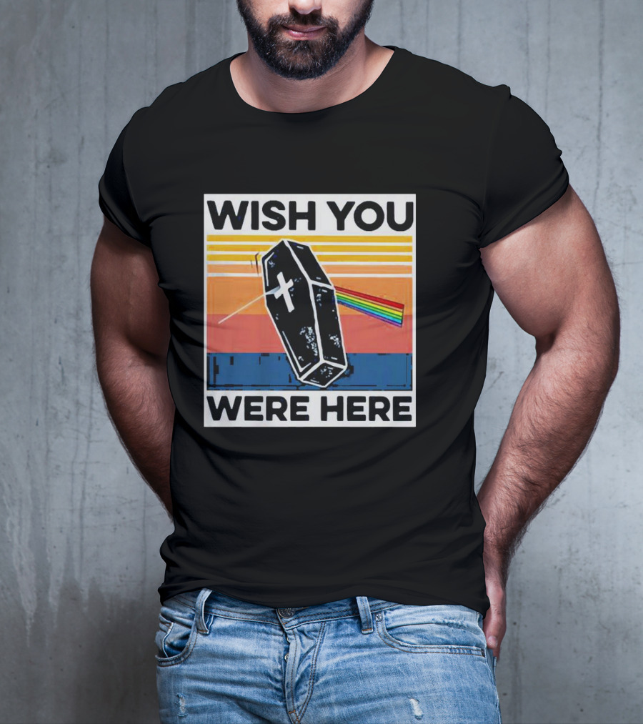 Coffin Wish You Were Here Vintage Rainbow Prism T-Shirt