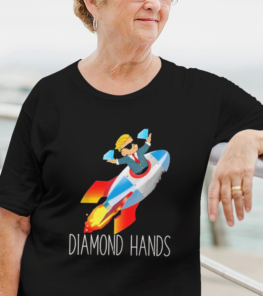 WallStreetBets WSB Diamond Hands Rocket Ship To The Moon T-Shirt
