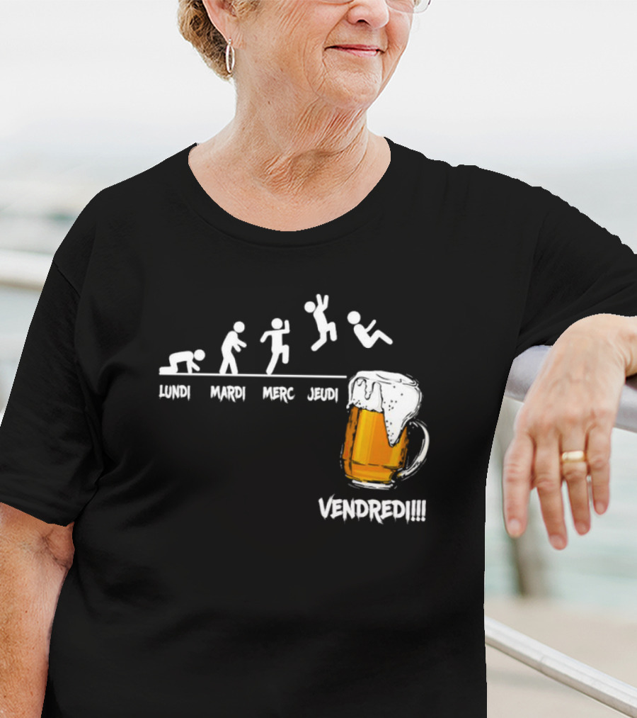 Lundi Mardi Mercredi Jeudi Vendredi Beer Evolution Mug T-Shirt