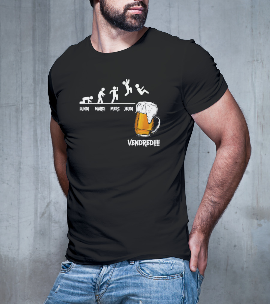 Lundi Mardi Mercredi Jeudi Vendredi Beer Evolution Mug T-Shirt