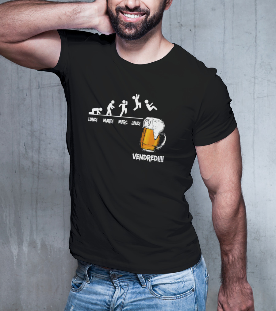 Lundi Mardi Mercredi Jeudi Vendredi Beer Evolution Mug T-Shirt