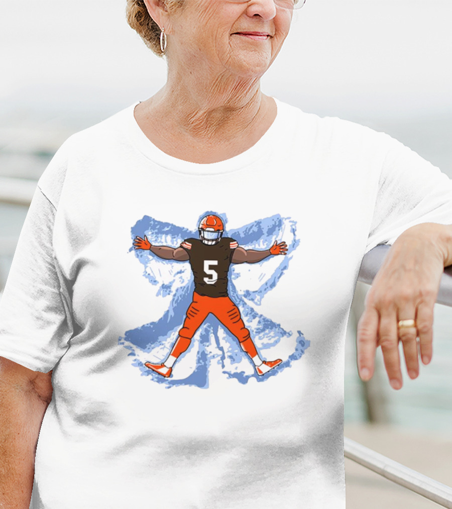 Cleveland Browns Jameis Winston Number 5 Snow Angel Dub T-Shirt