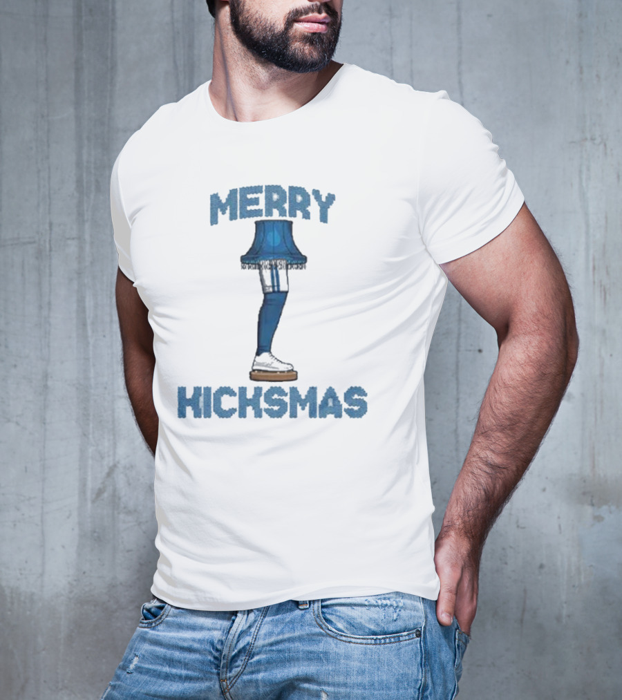 Merry Kicksmas Detroit Lions Leg Lamp Football Humor T-Shirt