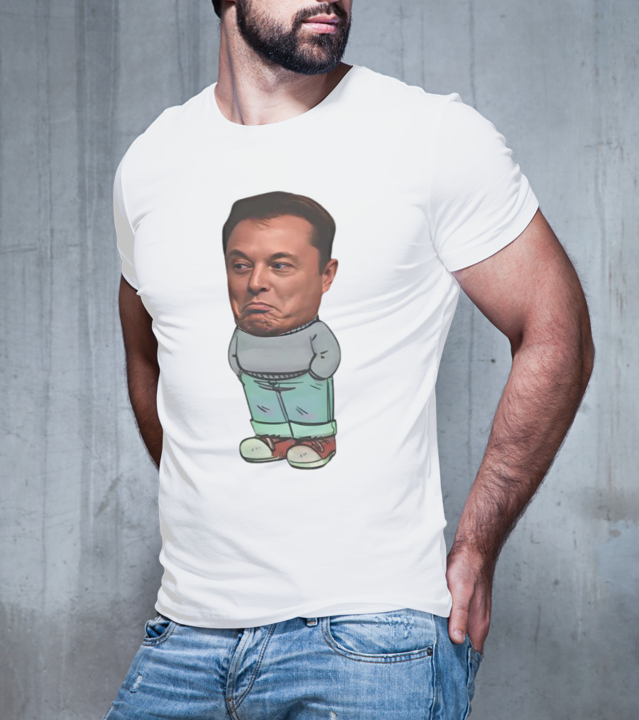Musk Chill Guy Cartoon Style Humor Character T-Shirt