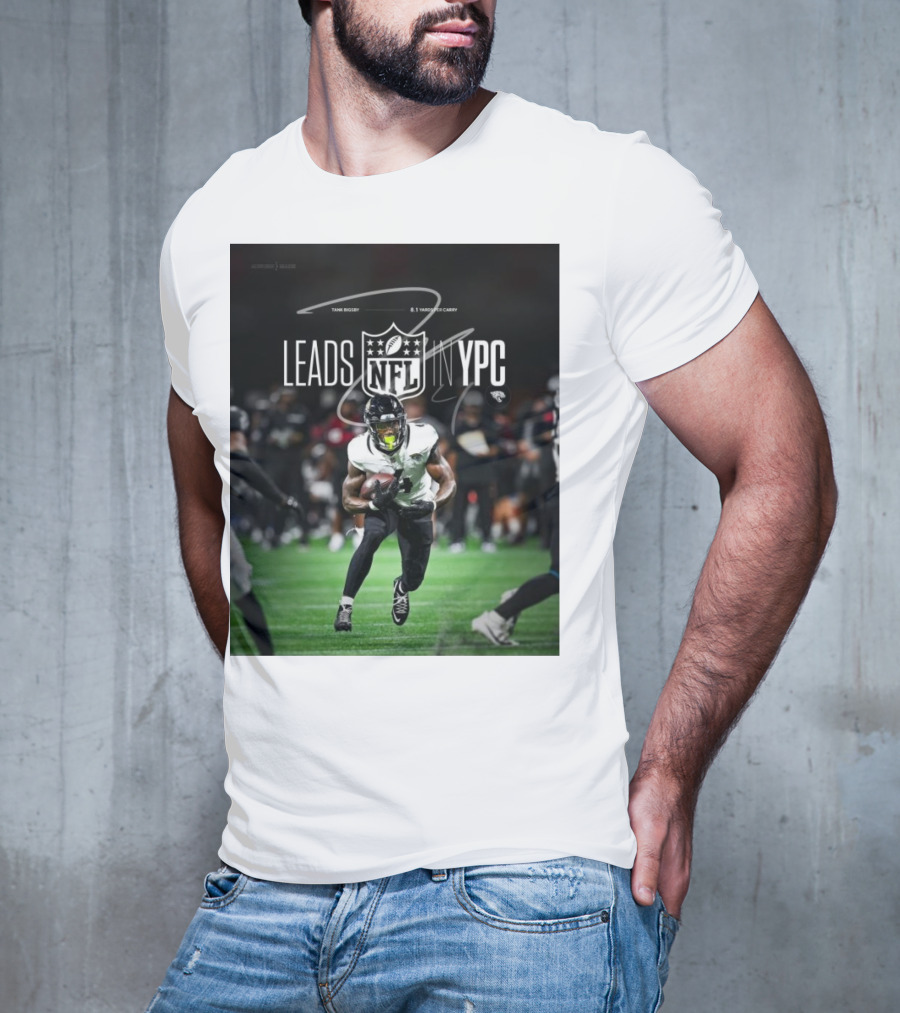 Tank Bigsby Jacksonville Jaguars NFL Leads YPC Signature Football Action T-Shirt
