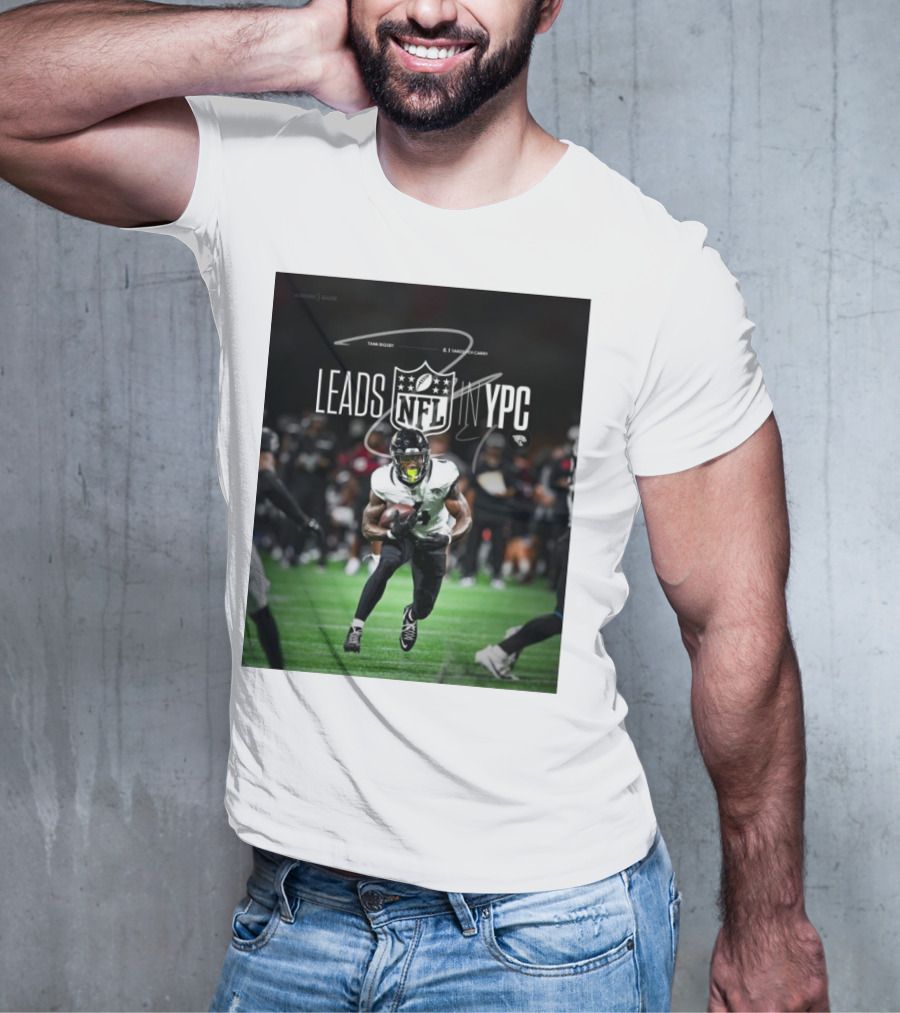 Tank Bigsby Jacksonville Jaguars NFL Leads YPC Signature Football Action T-Shirt