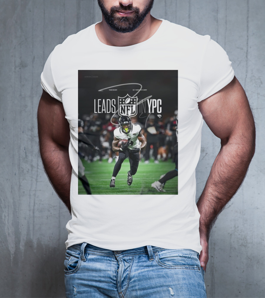 Tank Bigsby Jacksonville Jaguars NFL Leads YPC Signature Football Action T-Shirt
