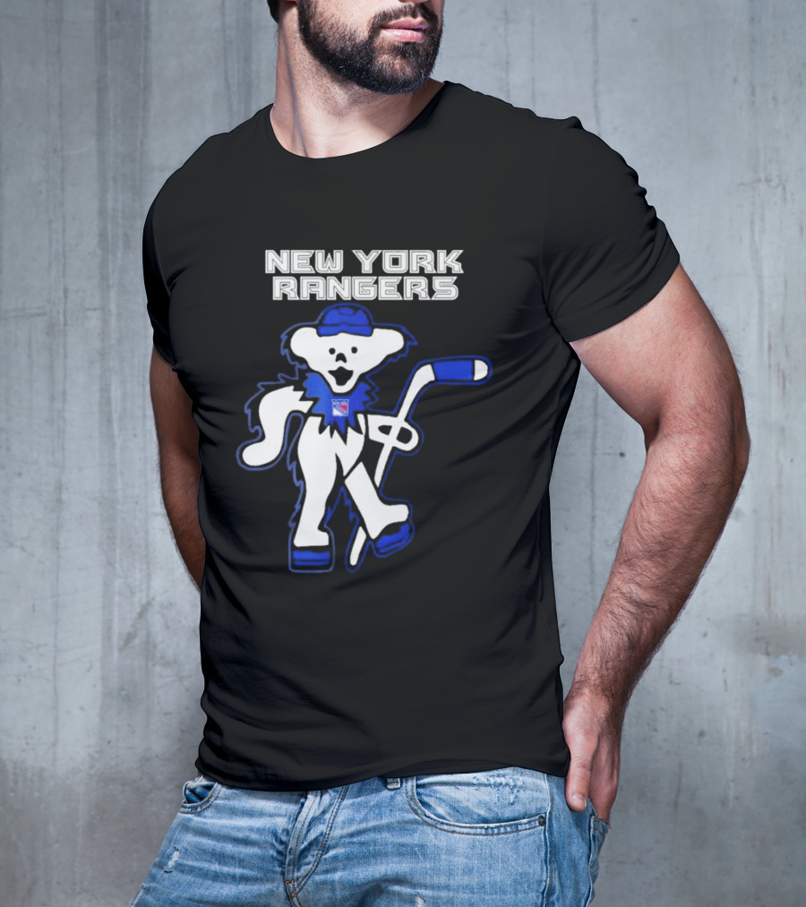 New York Rangers Grateful Dead Dancing Bear Hockey T-Shirt