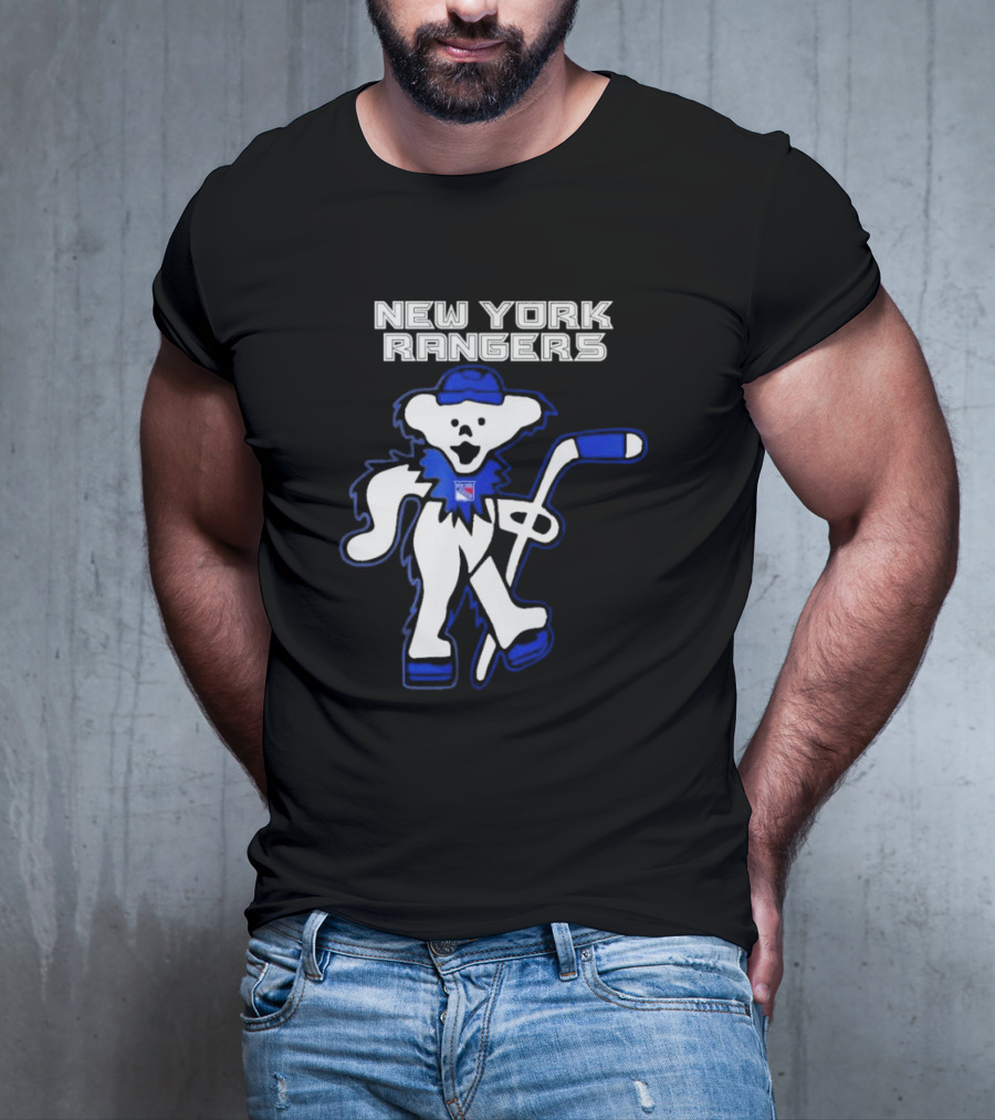 New York Rangers Grateful Dead Dancing Bear Hockey T-Shirt