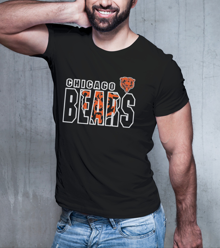 Chicago Bears Youth NFL Properties Double Logo Bear Head T-Shirt