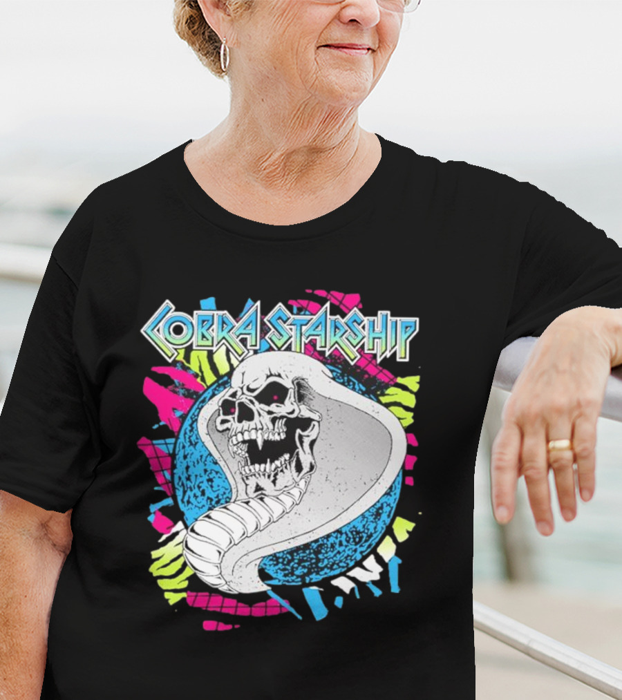 Cobra Starship Skull Cobra Neon Colors T-Shirt