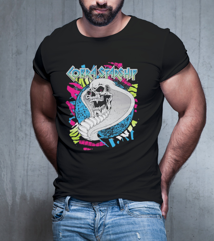 Cobra Starship Skull Cobra Neon Colors T-Shirt