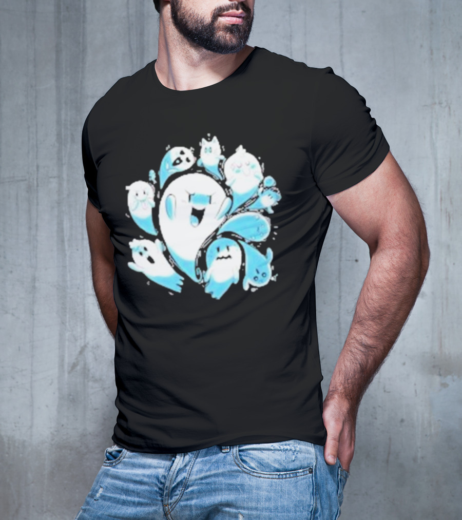 Ghostly Gathering Alexandra Sketch Spooky Blue Spirits T-Shirt