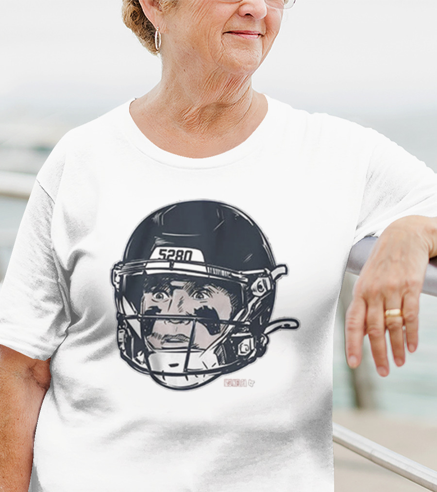 5280 Denver Broncos Crazy Eyes NFL Football Bo Nix Painting T-Shirt