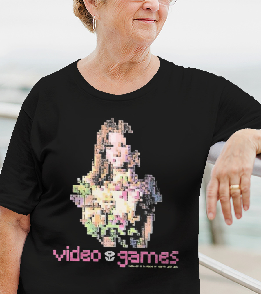 Video Games Heaven Is A Place On Earth With 8-Bit Pixel Art Girl T-Shirt
