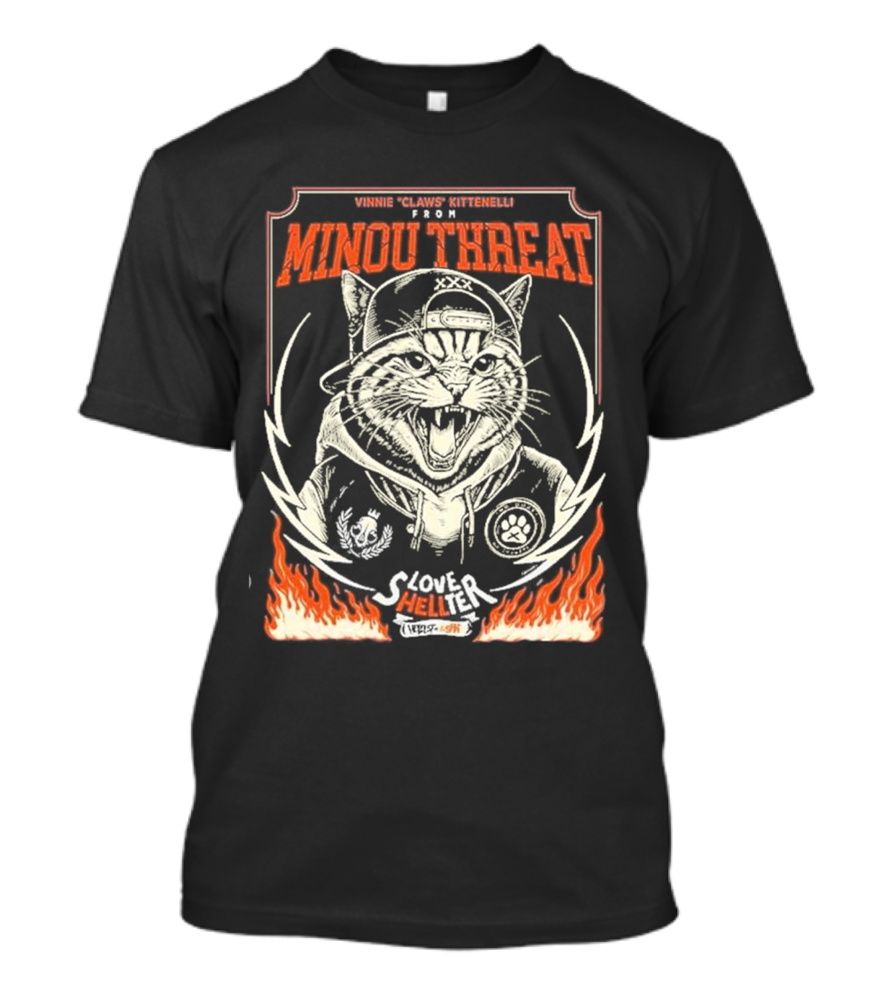 Vinnie Claws Kittenelli From Minou Threat Love Shelter Hellfest Open Air Festival T-Shirt
